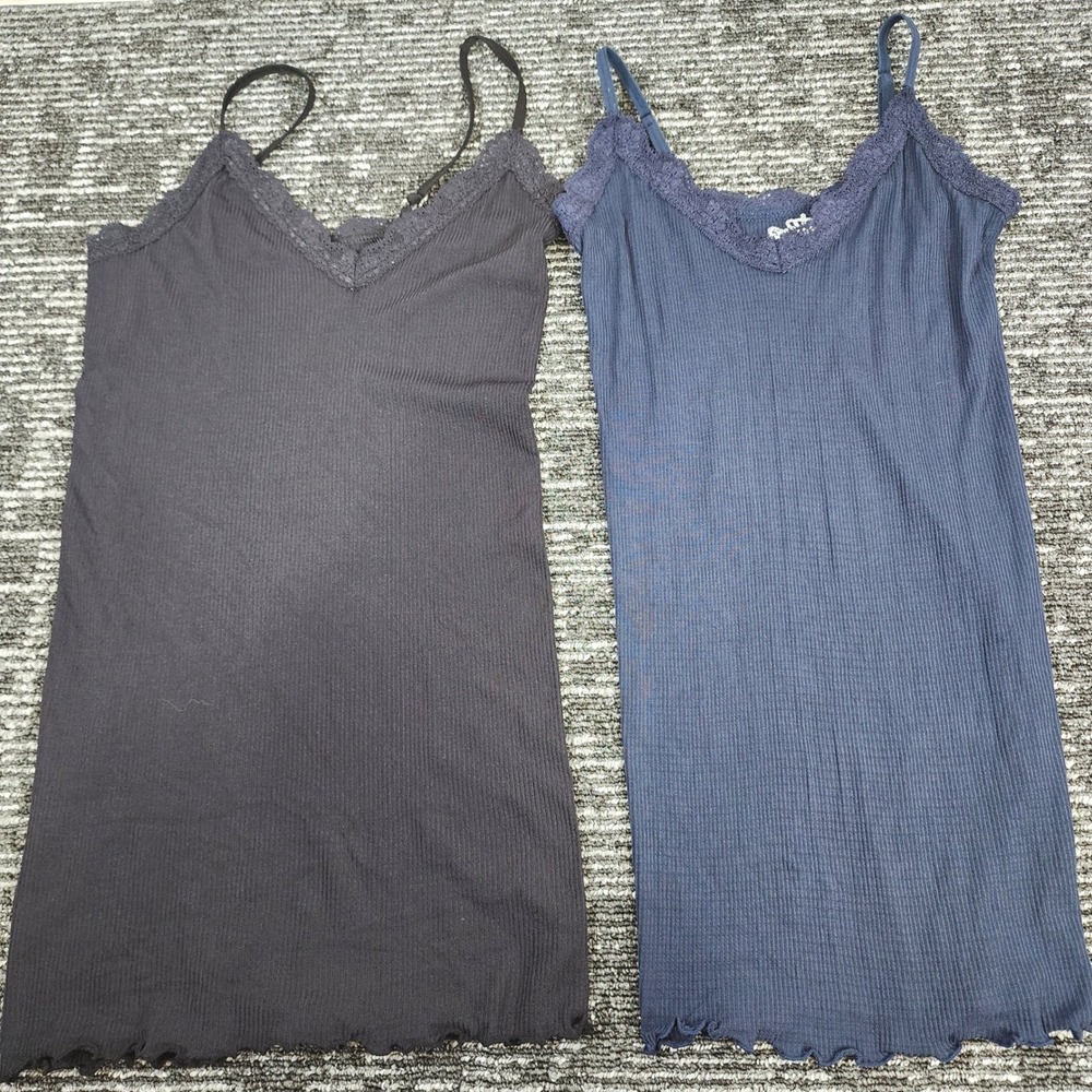 Sugarlips Camisole Tank Tops Women OS Multicolor Lace Trim Ribbed 3 Pack - Picture 2 of 13
